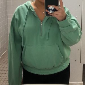 Urban Outfitters Cropped Elastic Waist Half Zip